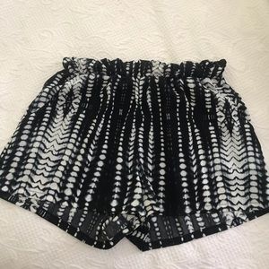 Black and white tie dye shorts